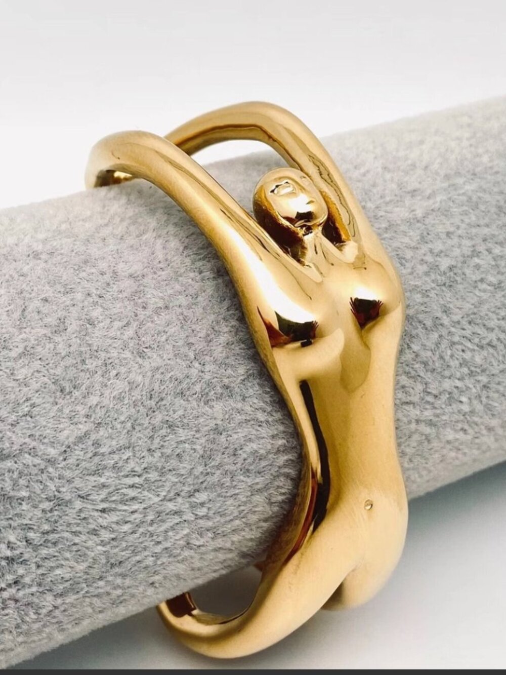 18 karat gold plated womans cuff bracelet.